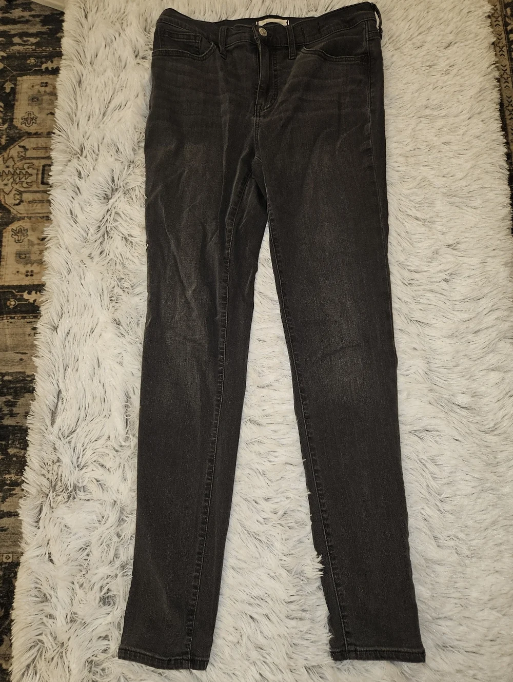 Madewell Roadtripper Skinny Jeans Black Wash Size 29 Tall High Rise Stretch